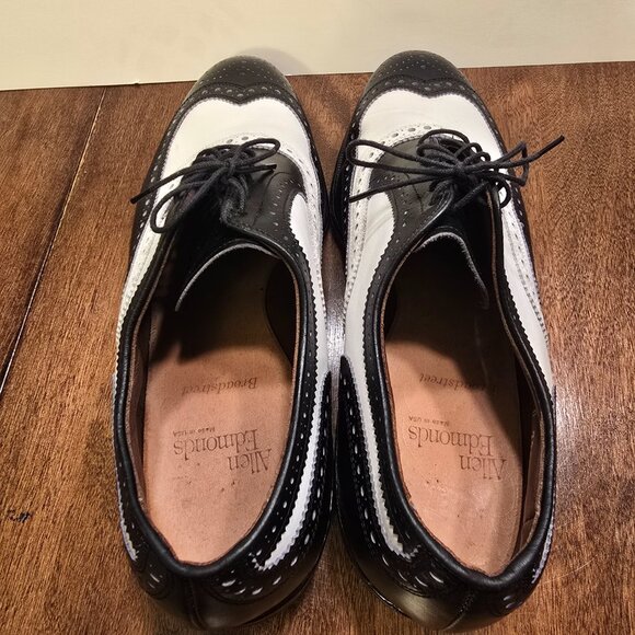 ALLEN EDMONDS Broadstreet Black/White Wingtip Spectator Shoes 9D Made in USA - Picture 7 of 16